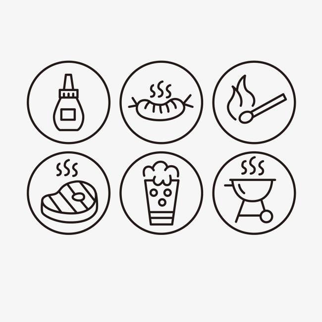 烧烤简笔画图片大全 幼儿园烧烤简笔画图片大全