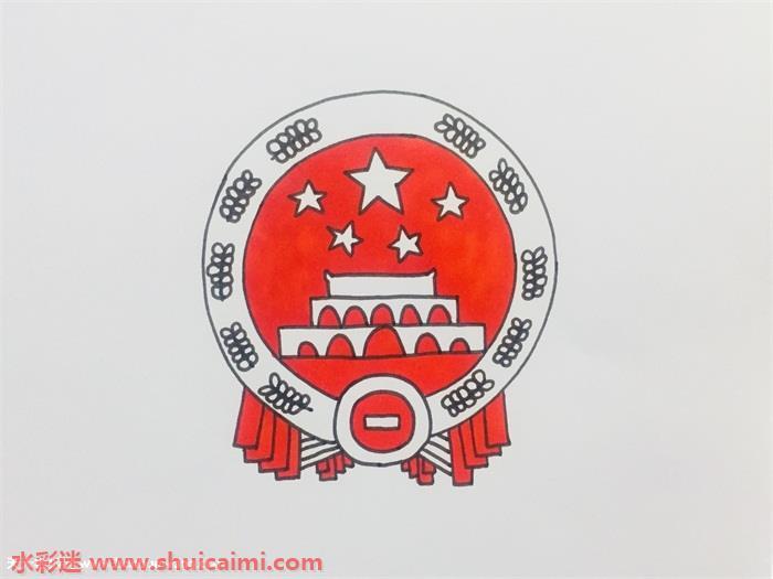 国徽怎么画 国徽简笔画简单好看带颜色
