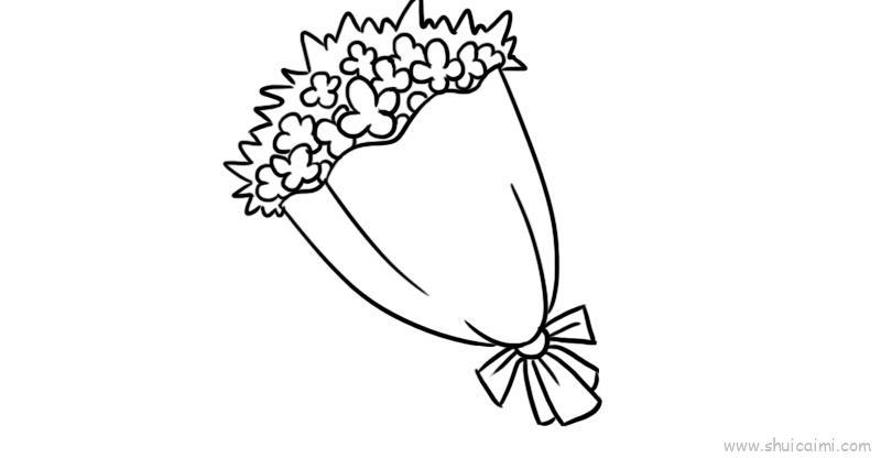 感恩节一束花儿童画怎么画 感恩节一束花简笔画好看