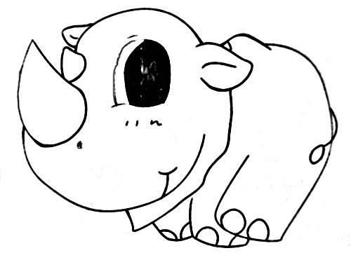 犀牛简笔画 犀牛简笔画儿童画