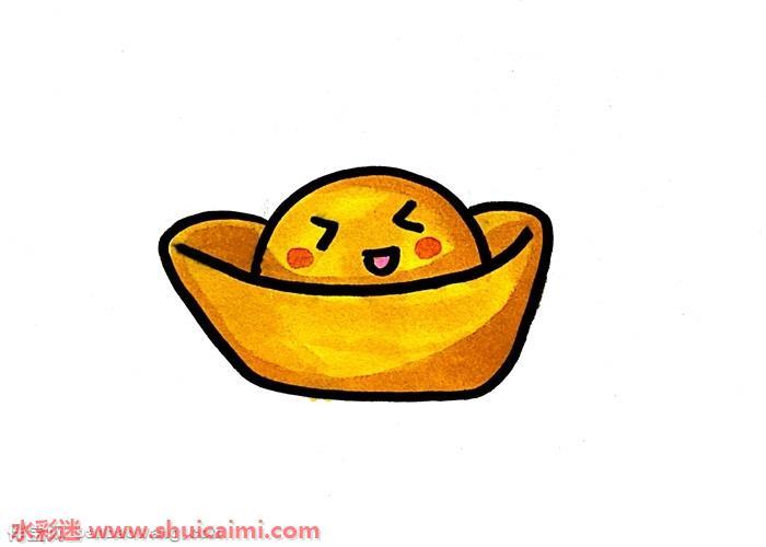 金元宝卡通怎么画 金元宝简笔画步骤