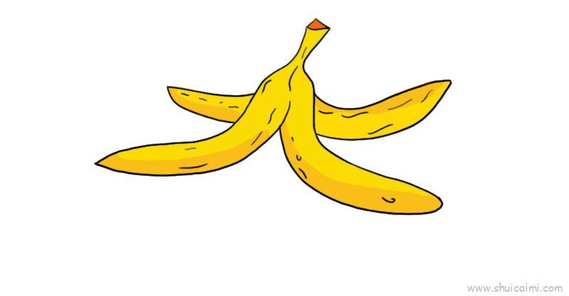 香蕉皮儿童画怎么画 香蕉皮简笔画画法