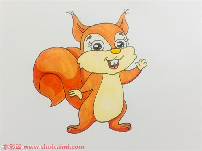 小松鼠怎么画 小松鼠简笔画图片带颜色