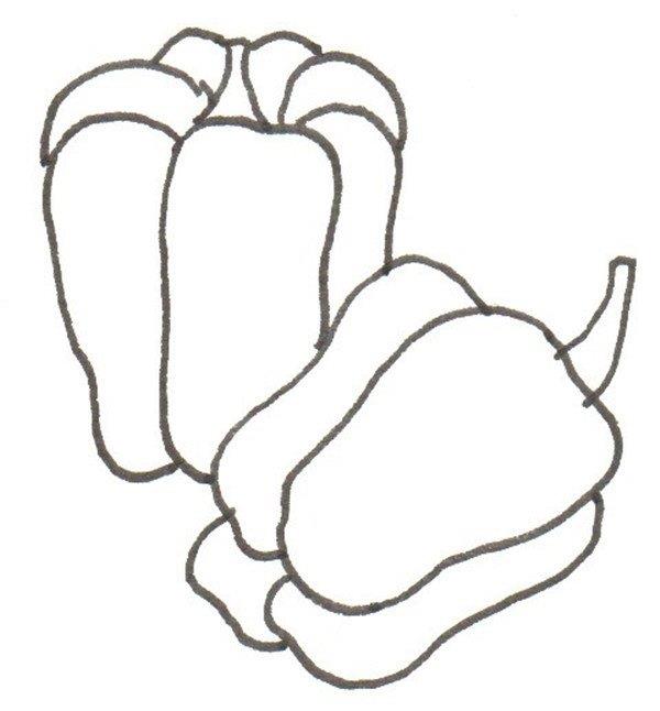 彩椒的简笔画怎么画 彩椒的简笔画图片大全