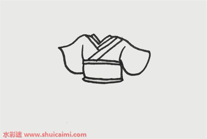 彩色和服简笔画怎么画