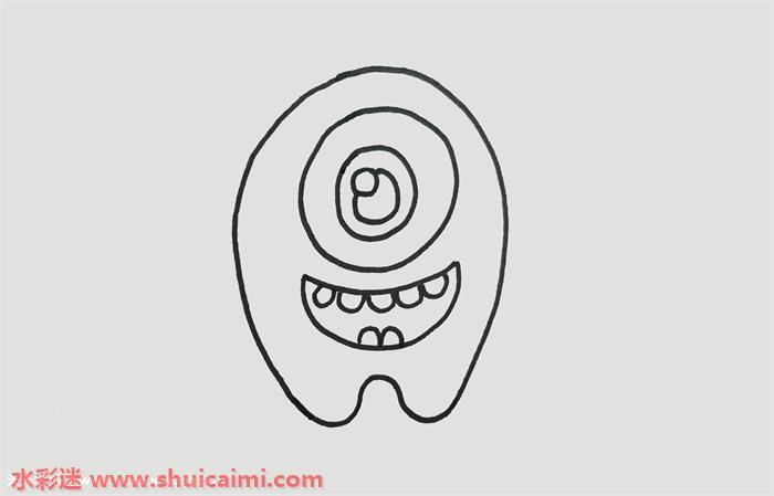 简单易学的可爱小怪兽简笔画教程