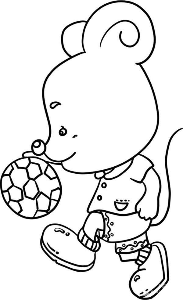 踢足球的小老鼠简笔画怎么画 踢足球的小老鼠简笔画顺序
