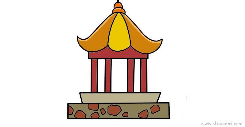 凉亭儿童画怎么画 凉亭简笔画图片大全