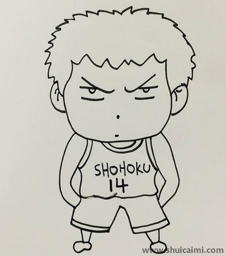 三井寿卡通简笔画步骤教学