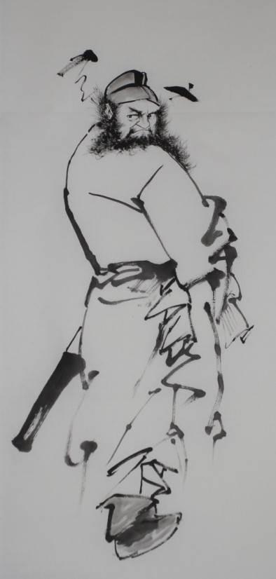 工笔画钟馗白描底稿 钟馗工笔白描人物线稿