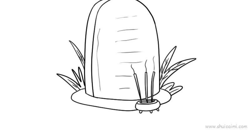 清明墓碑儿童画怎么画 清明墓碑简笔画好看