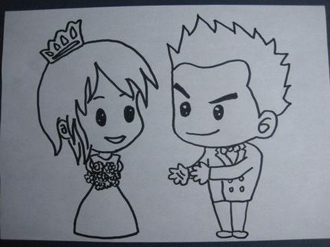 婚纱简笔画教程情侣 婚纱简笔画手绘