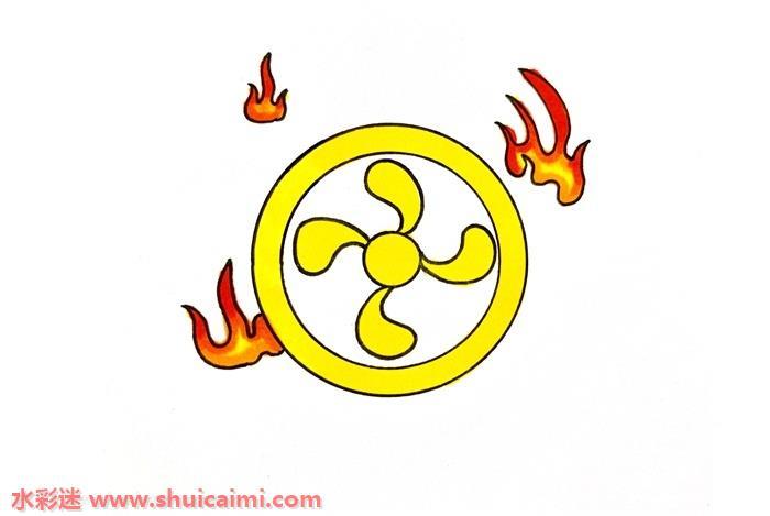 哪吒风火轮怎么画教程 彩色哪吒风火轮简笔画步骤