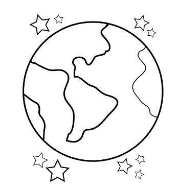 地球的简笔画图片大全 地球的简笔画图片带颜色