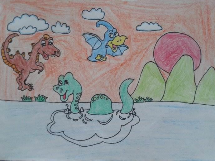 恐龙世界简笔画图片大全 恐龙世界简笔画图片大全大图