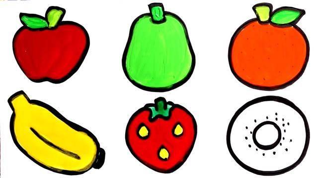 水果简笔画图片大全带颜色 水果简笔画图片大全带颜色蔬菜