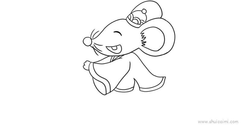 老鼠拜年了儿童画怎么画 老鼠拜年了简笔画画法