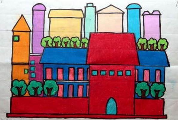 高楼大厦简笔画 高楼大厦简笔画彩色