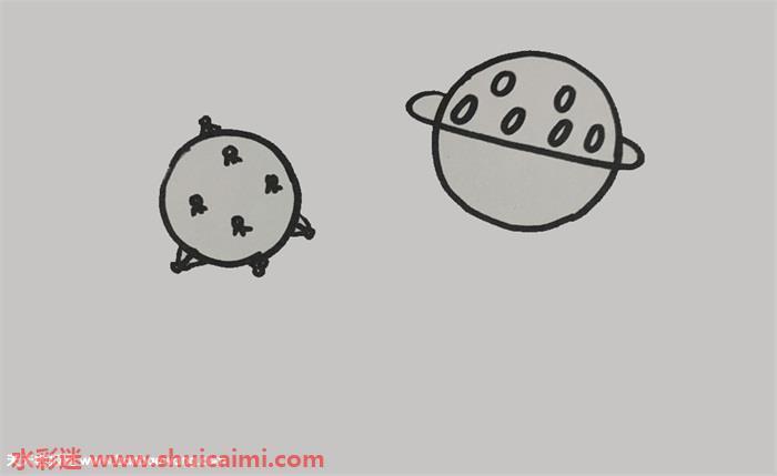 太空怎么画 太空简笔画简单好看带颜色