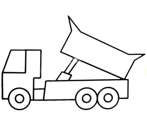 翻斗车简笔画 翻斗车简笔画儿童简笔画