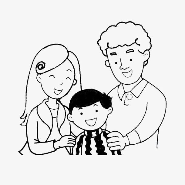 一家三口简笔画 一家三口简笔画男孩