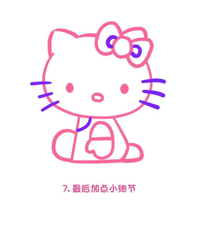 hellokitty简笔画 hellokitty简笔画带颜色