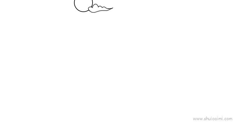 天狗望月儿童画怎么画 天狗望月简笔画步骤