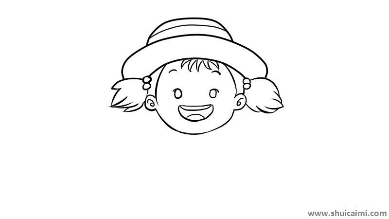 扎双马尾简笔画怎么画 扎双马尾简笔画图片大全