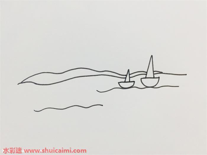 大海怎么画 大海简笔画画法