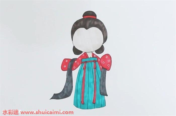 齐胸襦裙怎么画 齐胸襦裙简笔画简单好看带颜色