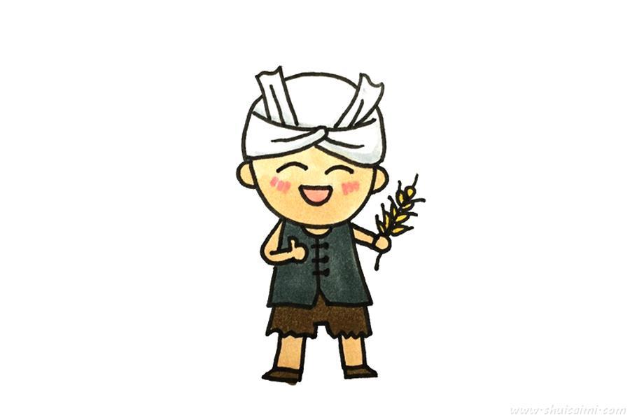 农民怎么画 农民简笔画步骤