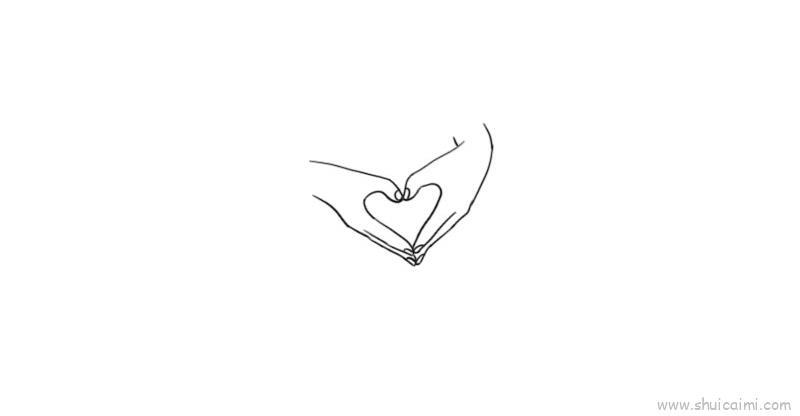 比心儿童画怎么画 比心简笔画画法