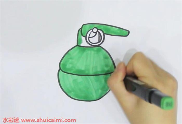 手榴弹怎么画 手榴弹简笔画图片大全带颜色