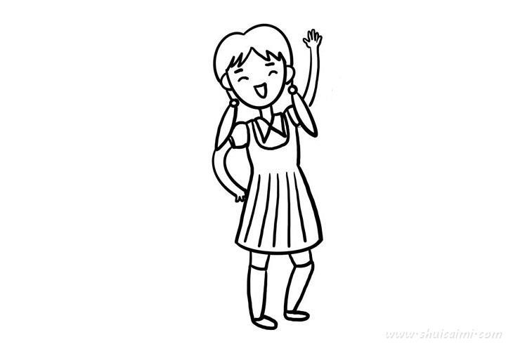 开心的小学生怎么画 开心小学生简笔画漂亮卡通