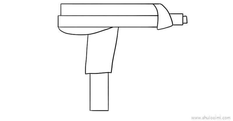 冲锋枪儿童画怎么画 冲锋枪简笔画图片