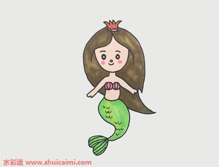 简单的美人鱼简笔画图解,教你美人鱼怎么画