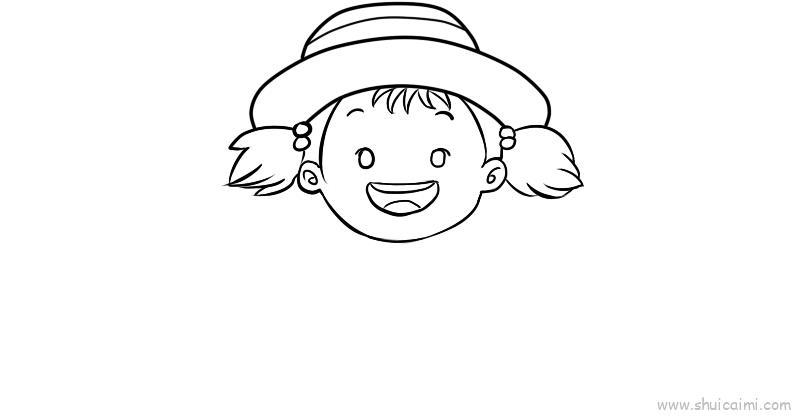 扎双马尾儿童画怎么画 扎双马尾简笔画步骤