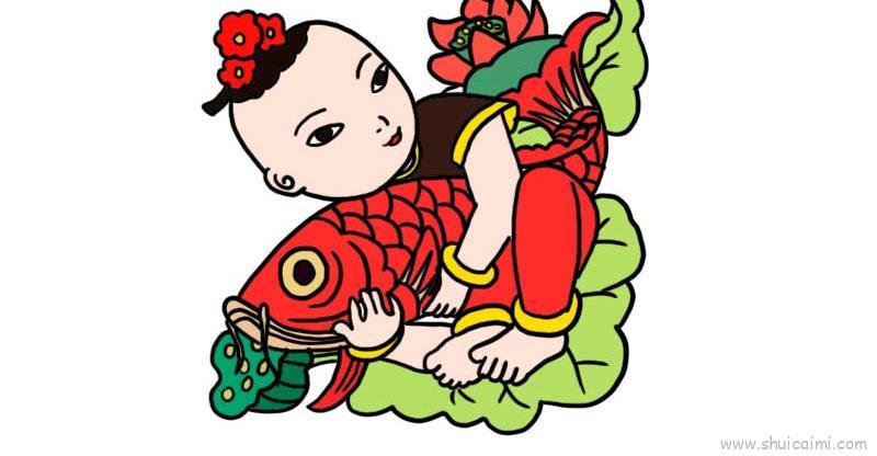 年画娃娃儿童画怎么画 年画娃娃简笔画简单