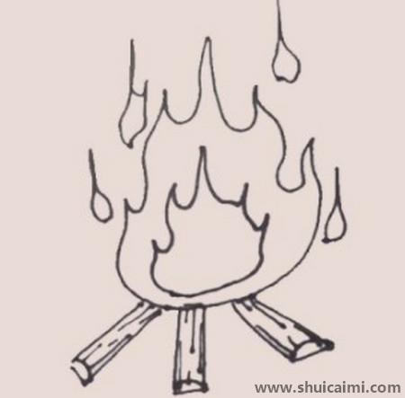 火堆儿童简笔画