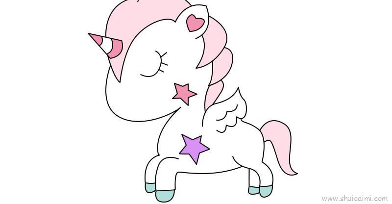 独角兽儿童画怎么画 独角兽简笔画步骤