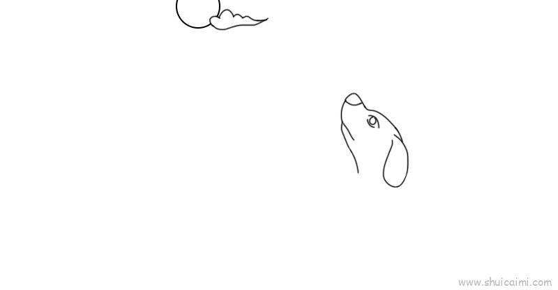 天狗望月儿童画怎么画 天狗望月简笔画步骤
