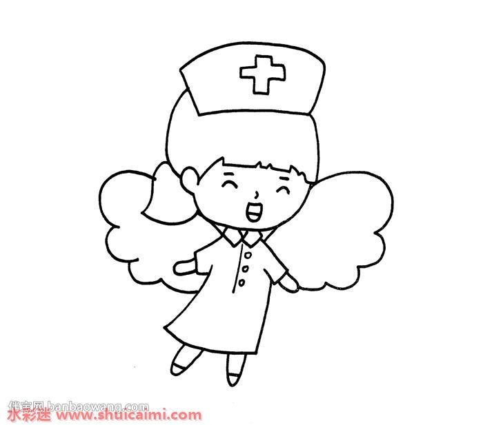 白衣天使怎么画 白衣天使简笔画漂亮彩色