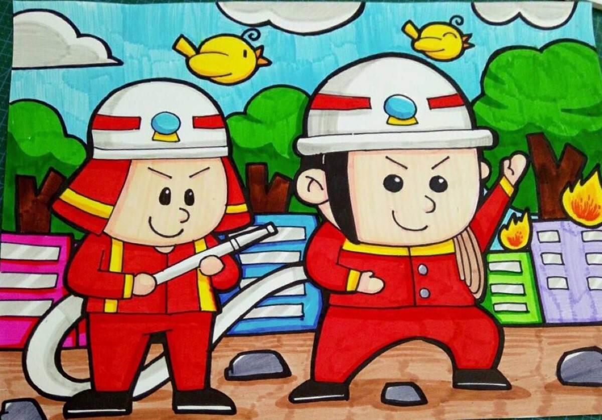 消防员简笔画图片大全 幼儿园消防员简笔画图片大全