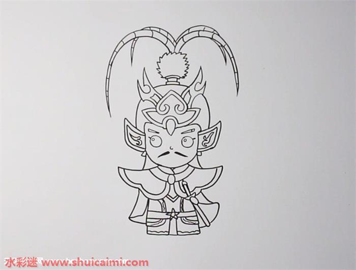 周瑜怎么画 周瑜简笔画步骤