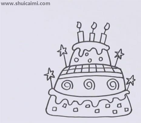 生日蛋糕简笔画怎么画 生日蛋糕简笔画好看