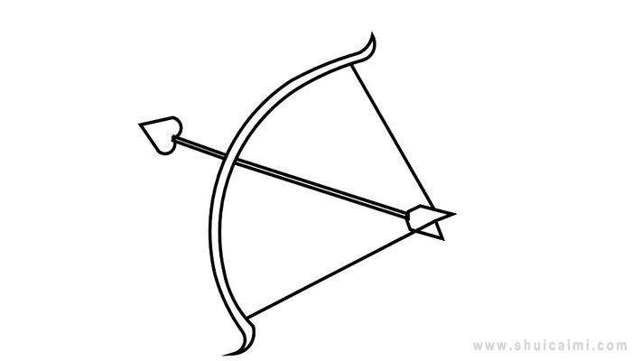 弓箭画报简笔画怎么画 弓箭画报简笔画步骤
