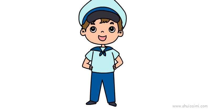 水手服儿童画怎么画 水手服简笔画图片大全