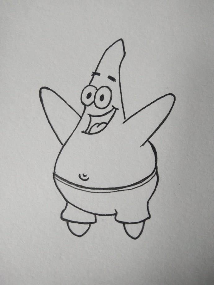 派大星简笔画图片大全 派大星简笔画图片大全可爱带颜色