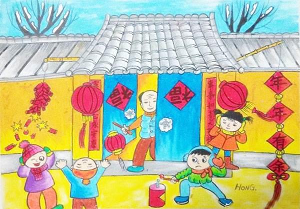简单画春节贴对联的画怎么画 简单画春节贴对联的画怎么画图片
