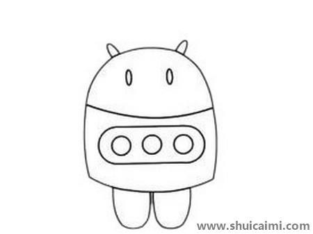 卡通机器人简笔画教学步骤